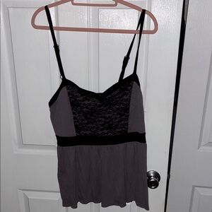 Torrid Black and Gray Lace Camisole